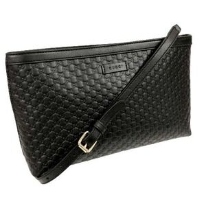 Gucci GG Guccissima Shoulder Bag Crossbody Handbag Black Shoulder Clutch Strap